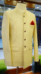 Off-White Formal Prince Coat with Red Pocket Square