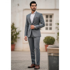 Steel Grey Premium Slim Fit Suit Set