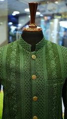 Emerald Green Hand-Embroidered Royal Prince Coat