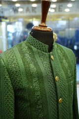 Emerald Green Hand-Embroidered Royal Prince Coat