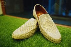 Cream Color Shoes With Embroidery Patch