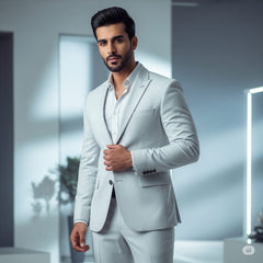 Pearl White Luxury Slim Fit Suit