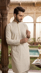 Elegant White Messori Kurta Pajama – Premium Festive & Wedding Wear