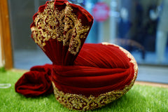 Royal Golden Groom Sherwani – Full Hand Embroidered with Turban & Khoosa