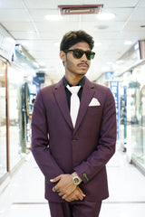 Maroon Slim Fit Premium Formal Suit