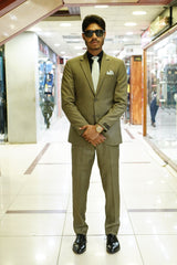 Golden Beige Slim Fit Formal Suit for Men