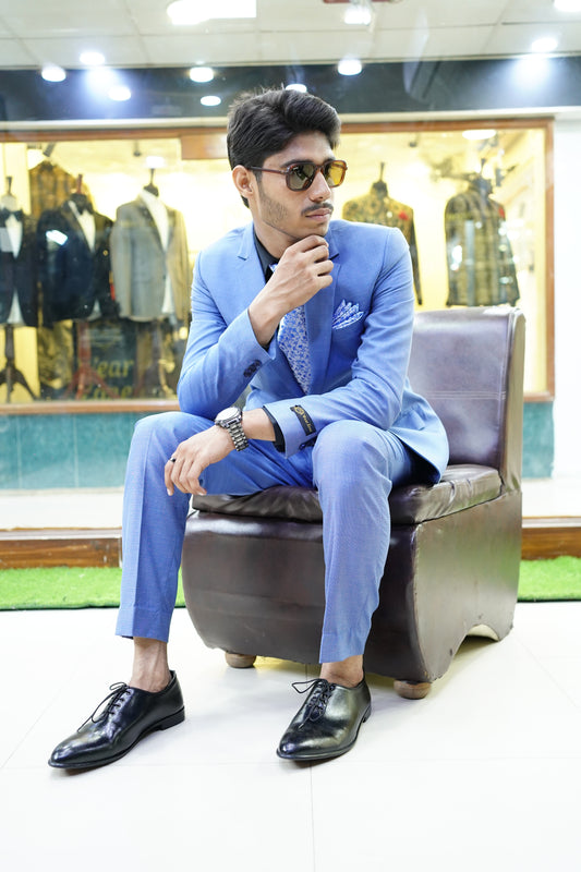Sky Blue Executive Slim Fit Suit for Men