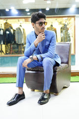 Sky Blue Executive Slim Fit Suit for Men