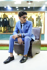 Sky Blue Executive Slim Fit Suit for Men
