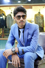 Sky Blue Executive Slim Fit Suit for Men