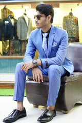 Sky Blue Executive Slim Fit Suit for Men