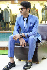 Sky Blue Executive Slim Fit Suit for Men