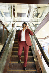 Maroon Luxe Slim Fit Celebration Suit