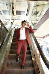 Maroon Luxe Slim Fit Celebration Suit