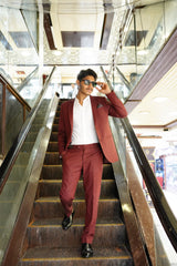 Maroon Luxe Slim Fit Celebration Suit