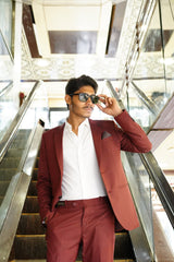 Maroon Luxe Slim Fit Celebration Suit