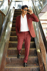 Maroon Luxe Slim Fit Celebration Suit