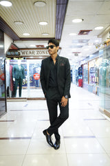 Jet Black Tailored Slim Fit Formal Suit