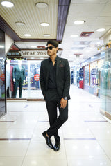 Jet Black Tailored Slim Fit Formal Suit