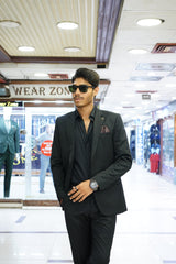 Jet Black Tailored Slim Fit Formal Suit
