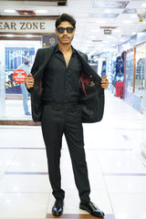 Jet Black Tailored Slim Fit Formal Suit