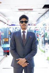 Deep Blue Polished Slim Fit Two-Piece Suit