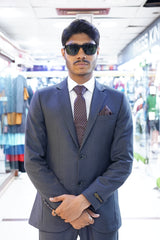 Deep Blue Polished Slim Fit Two-Piece Suit