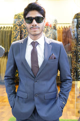 Deep Blue Polished Slim Fit Two-Piece Suit