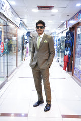 Olive Color Two Piece Suit