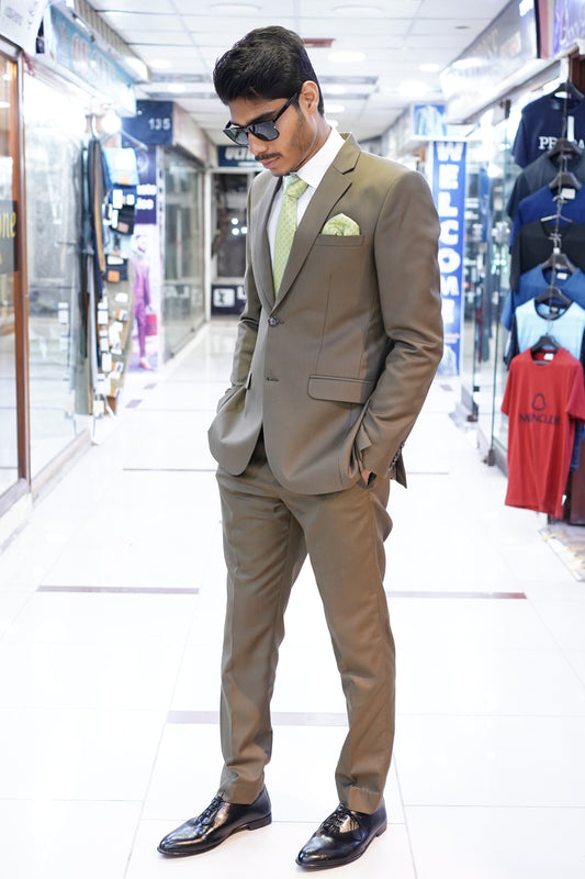 Olive Color Two Piece Suit