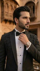 Black tuxedo with Black embroidery