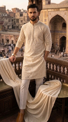 Off White Messori kurta pajama